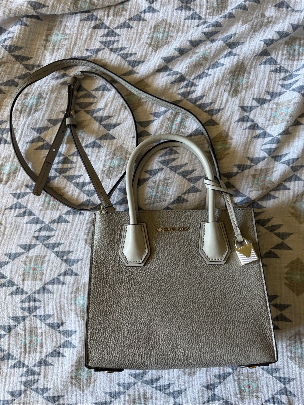 Michael Kors Women's MercerGrey Leather small crossbody
